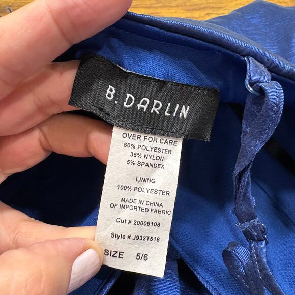 B Darlin Size 5/6 Dress Cocktail Hoco Prom Vintage Hi-Low Princess Taffeta Blue - Picture 12 of 16
